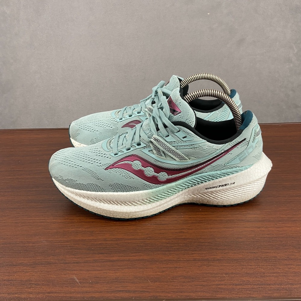 Saucony Triumph 20 S10759-16 Womens 8.5 Running Shoes Blue Mineral Berry Sneaker